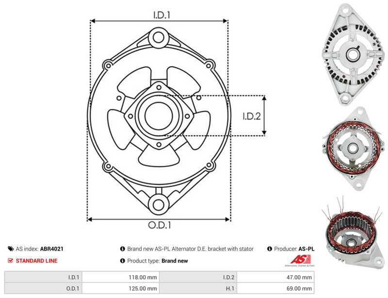 AS-PL ABR4021 Stator, alternator