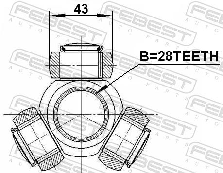 FEBEST 2116-CA220 Spider Assembly, drive shaft