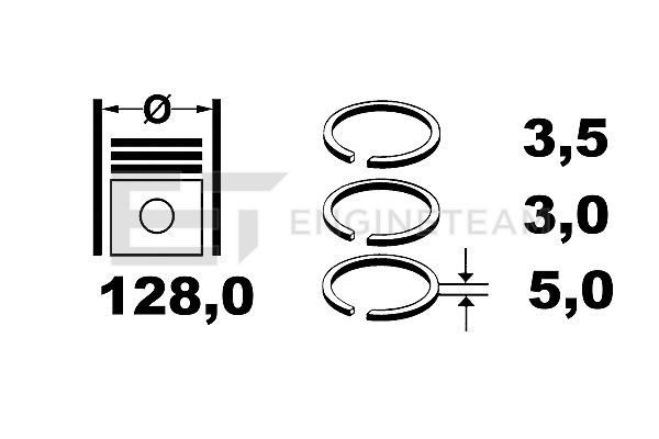 Product Image - Zuigerveerset - R1002800 - ET ENGINETEAM