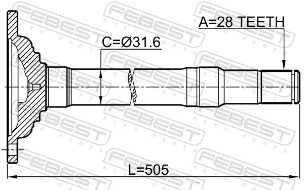 FEBEST 0412-KH6WRH Drive Shaft