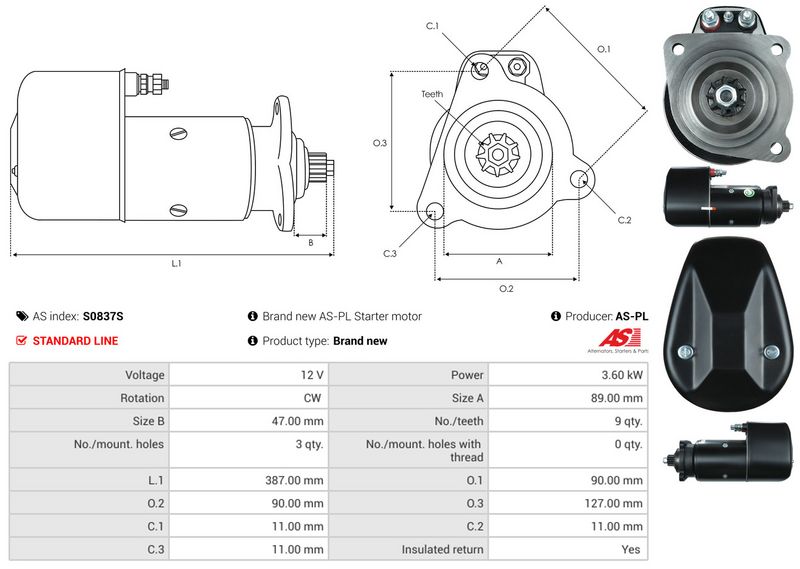 AS-PL S0837S Starter