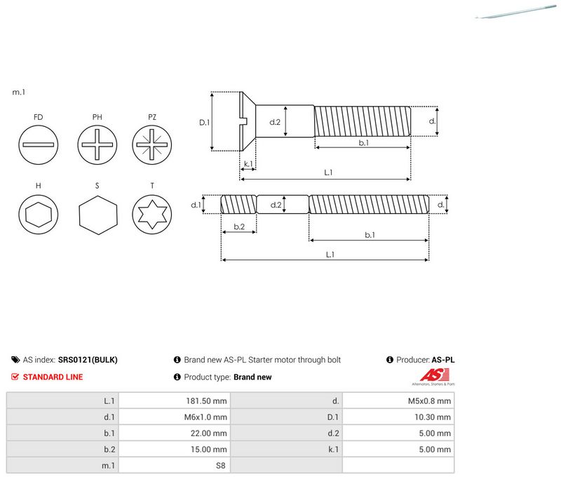 AS-PL SRS0121(BULK) Repair Set, alternator