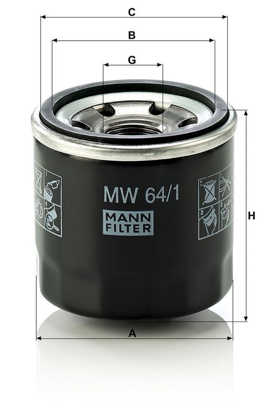 Õlifilter, MANN-FILTER MW 64, 1