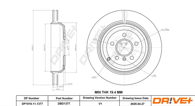 Disc frana DP1010.11.1377 Dr!ve+