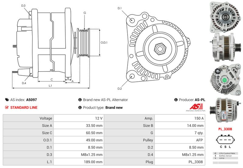 AS-PL A5097 Alternator