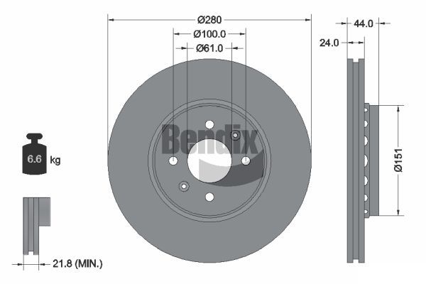 BENDIX Braking féktárcsa BDS1012