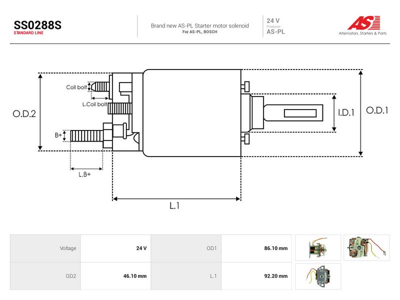 Magnetlülitus, starter, AS-PL SS0288S