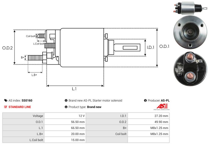 Magnetlülitus, starter, AS-PL SS0160