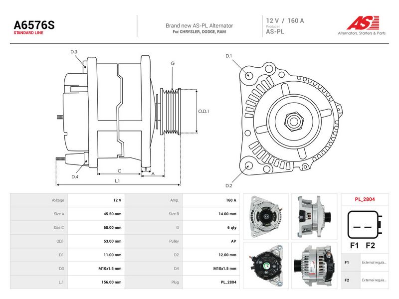 Generaator, AS-PL A6576S
