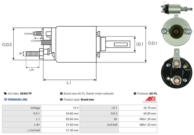 AS-PL SS4017P Solenoid Switch, starter