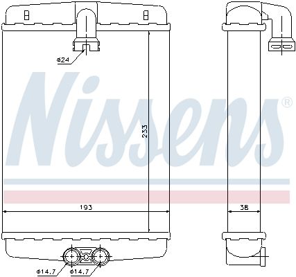 Радіатор пічки MERCEDES E-CLASS W 210 (95-) (вир-во Nissens)