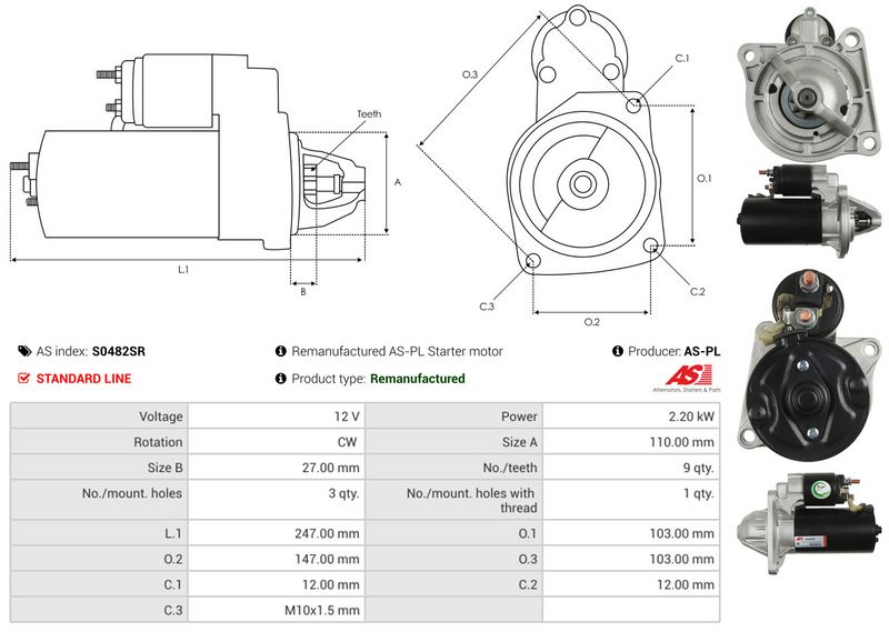 AS-PL S0482SR Starter