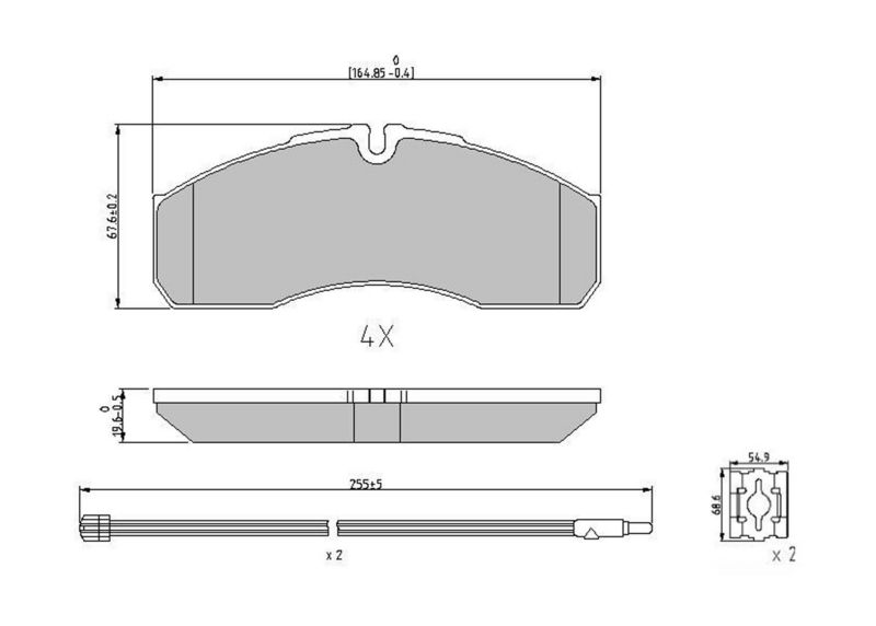 Sada brzdových destiček, kotoučová brzda FVR1977