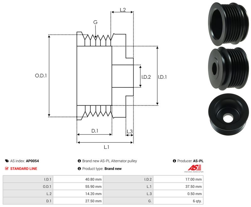Rihmaratas, generaator, AS-PL AP0054