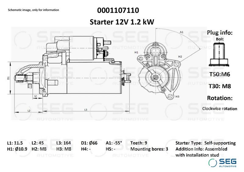 SEG Automotive 0001107110 Starter