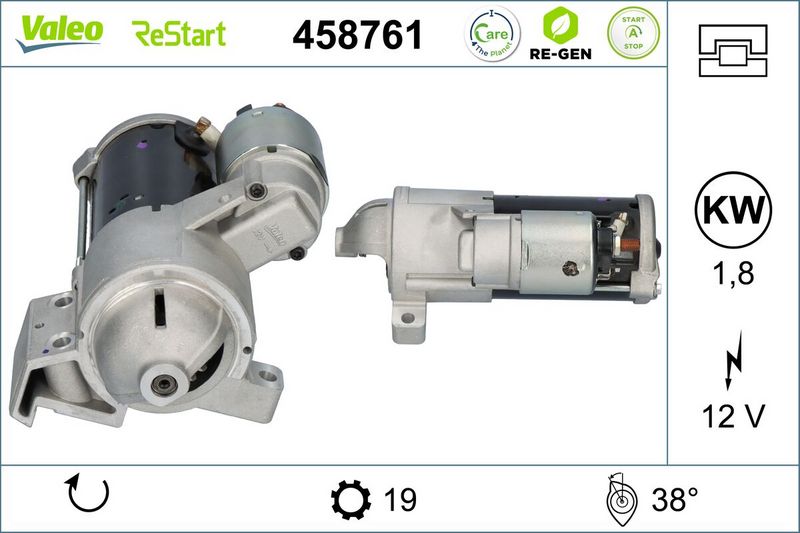 VALEO Startmotor / Starter 458761