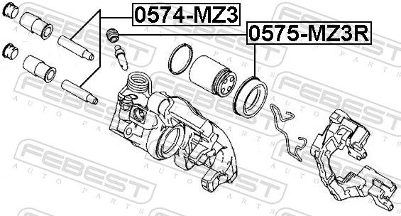 FEBEST 0575-MZ3R Repair Kit, brake caliper