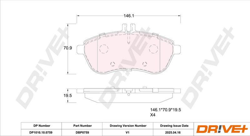 Set placute frana,frana disc DP1010.10.0759 Dr!ve+