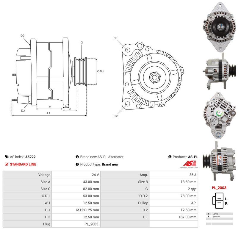 AS-PL A5222 Alternator