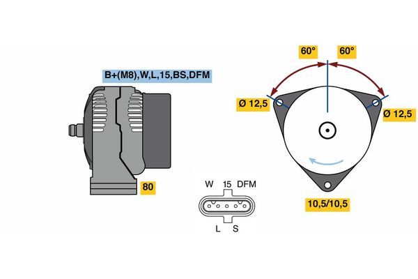 BOSCH 0 986 049 820 Alternator