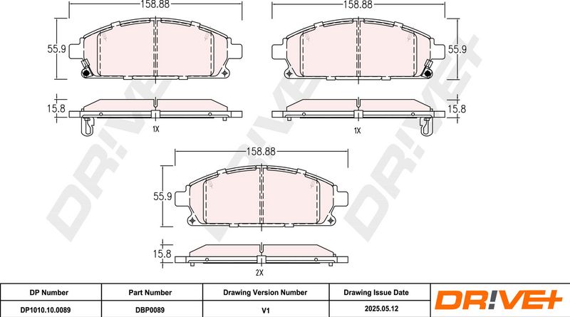Set placute frana,frana disc DP1010.10.0089 Dr!ve+