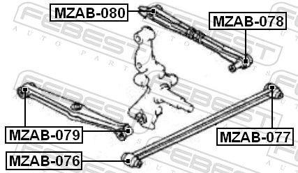 Опора, важіль підвіски, Febest MZAB-077