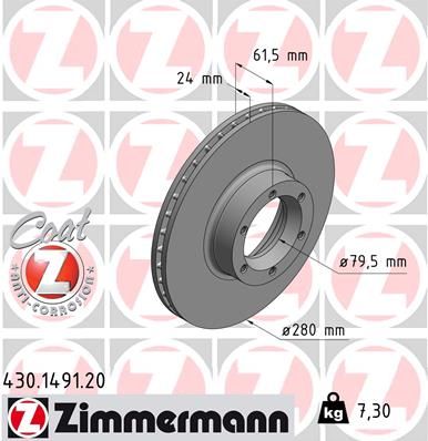 ZIMMERMANN féktárcsa 430.1491.20