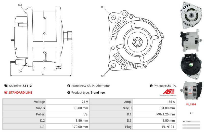 AS-PL A4112 Alternator