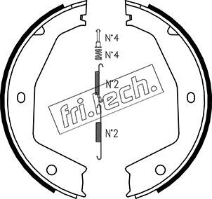 fri.tech. fékpofakészlet, rögzítőfék 1048.002K