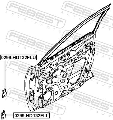 Шарнір дверей, Febest 0299-HDT32FLL