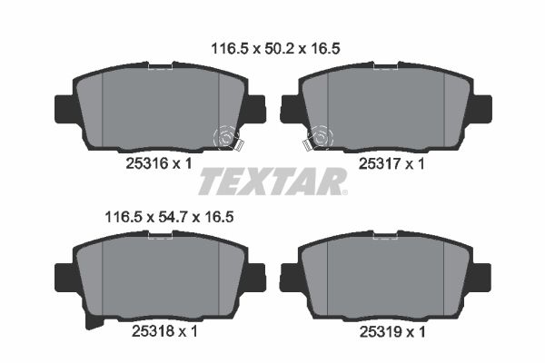 TEXTAR fékbetétkészlet, tárcsafék 2531601