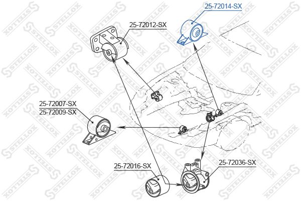 STELLOX 25-72014-SX Mounting, engine