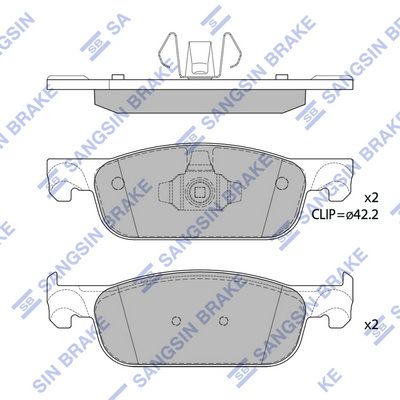 Комплект гальмівних накладок, дискове гальмо, Hi-Q SP4054