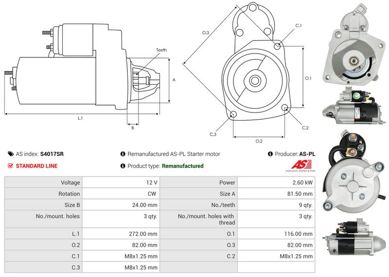 AS-PL S4017SR Starter