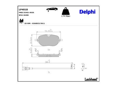 DELPHI LP4018 - Brake Pad Set, disc brake