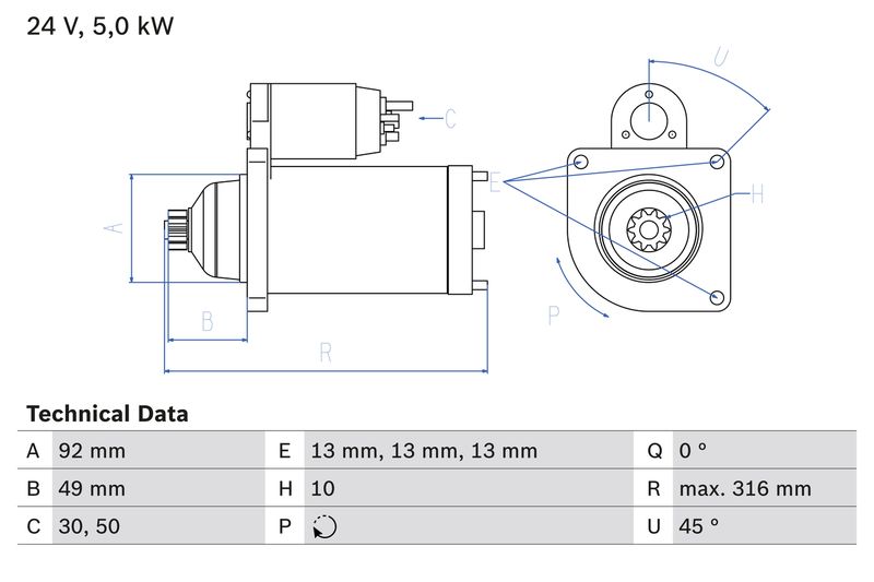 BOSCH önindító 0 986 023 430