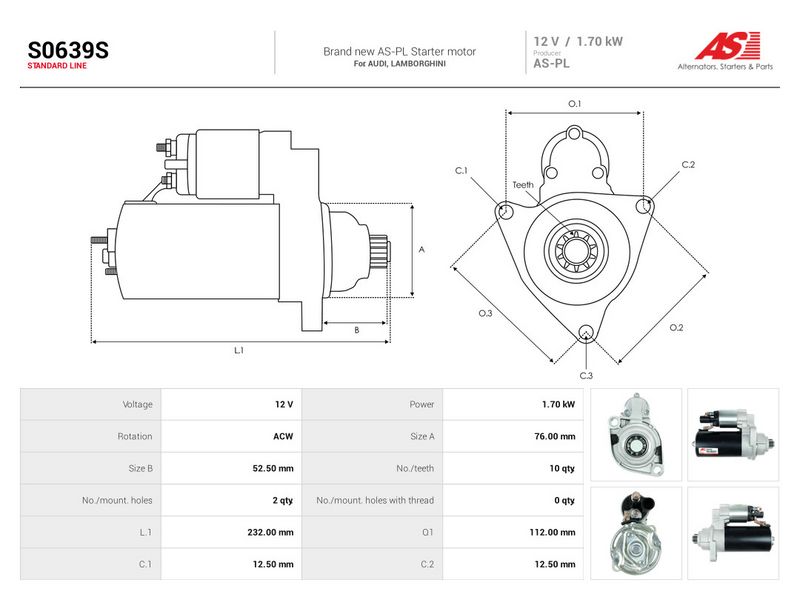 Starter, AS-PL S0639S