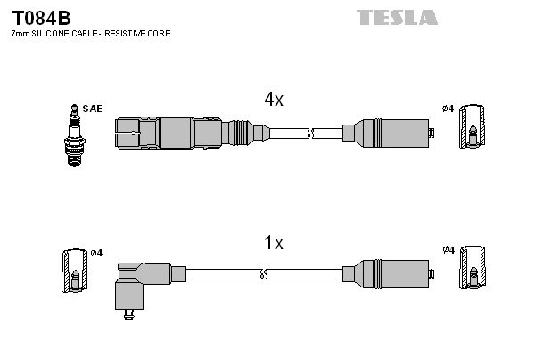 Комплект проводів високої напруги, Tesla T084B