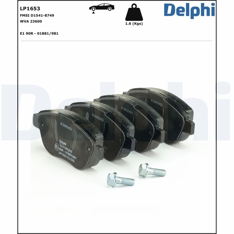 DELPHI LP1653 Brake Pad Set, disc brake