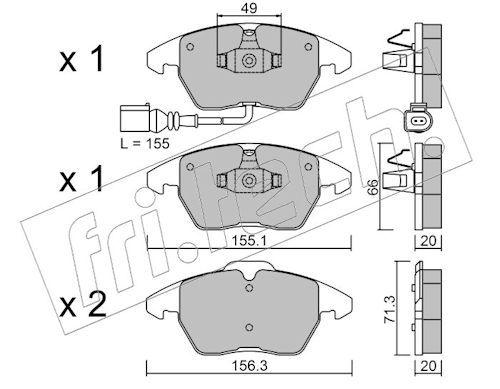 fri.tech. 564.0 Brake Pad Set, disc brake