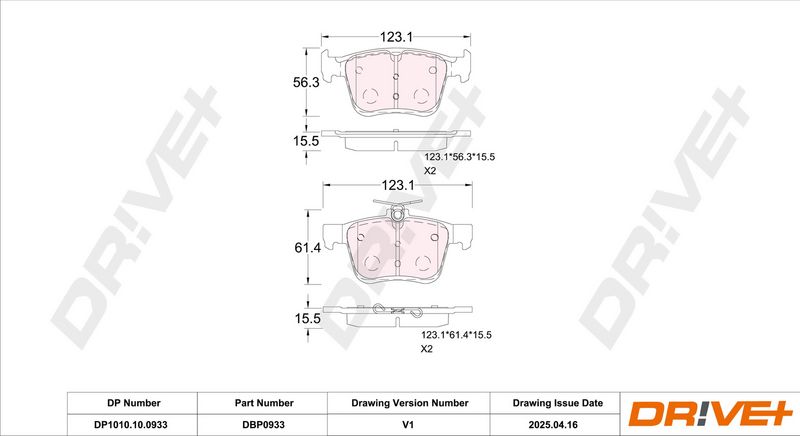 Set placute frana,frana disc DP1010.10.0933 Dr!ve+
