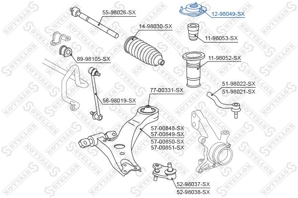 STELLOX 12-98049-SX Suspension Strut Support Mount