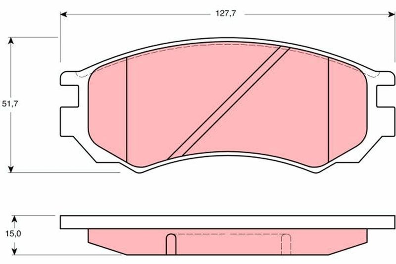 Комплект гальмівних накладок, дискове гальмо, Trw GDB1141