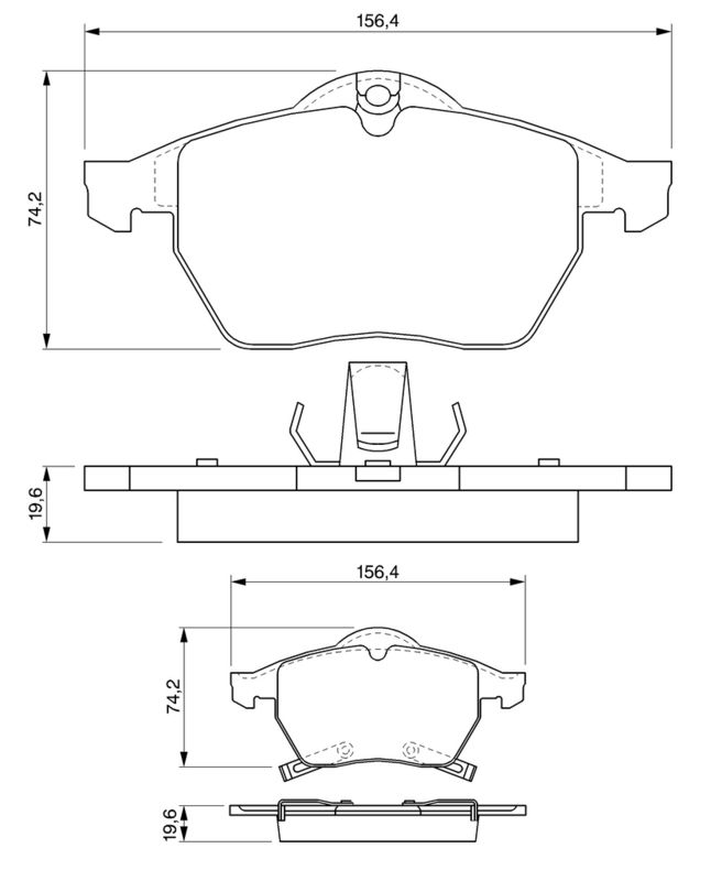 Piduriklotsi komplekt, ketaspidur, BOSCH 0 986 424 488