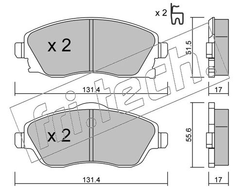 fri.tech. 349.0 Brake Pad Set, disc brake