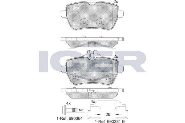 Колодки гальмівні (задні) ICER