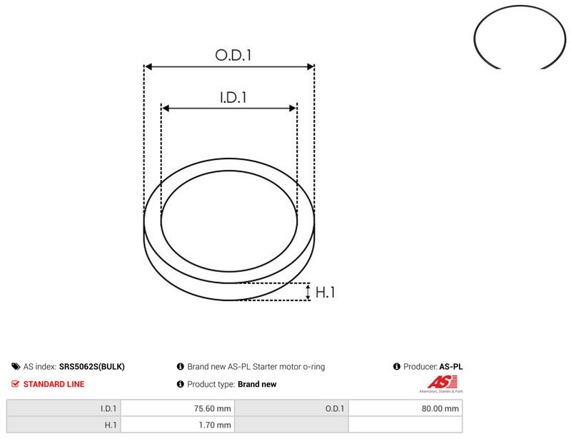 AS-PL SRS5062S(BULK) Repair Set, alternator