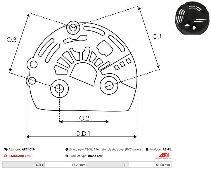 Kaitsekate, generaator, AS-PL APC4016