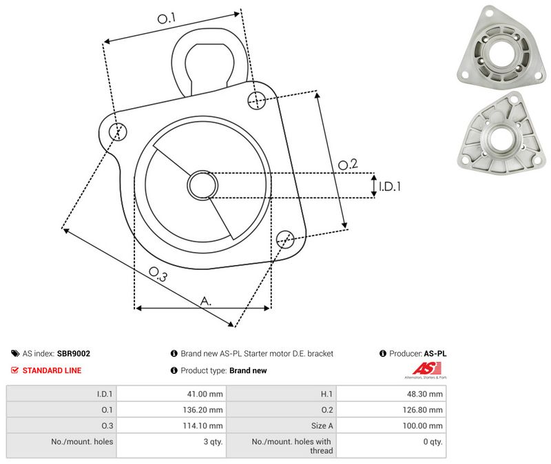AS-PL SBR9002 Starter Lid, carburettor