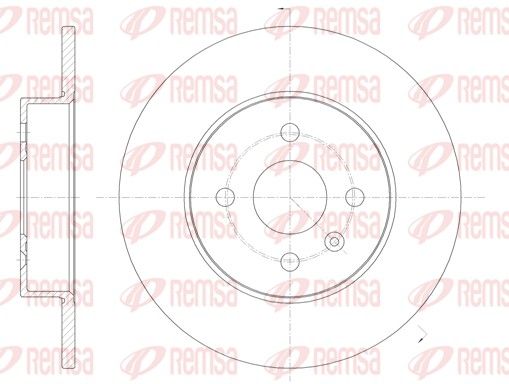 Гальмівний диск, задня вісь, повн., 264мм, кількість отворів 4, OPEL COMBO 01 - задн., Remsa 6789.00